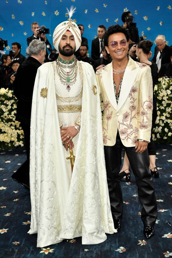 Diljit Dosanjh, left, and Prabal Gurung attend The Metropolitan Museum of Art's Costume Institute benefit gala celebrating the opening of the "Superfine: Tailoring Black Style" exhibition on Monday, May 5, 2025, in New York. (Photo by Evan Agostini/Invision/AP)