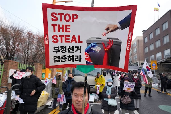 FILE - Supporters of impeached South Korean President Yoon Suk Yeol attend a rally to oppose his impeachment near the presidential residence in Seoul, South Korea, Jan. 6, 2025. (AP Photo/Ahn Young-joon, File)