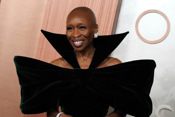 Cynthia Erivo arrives at the Oscars on Sunday, March 2, 2025, at the Dolby Theatre in Los Angeles. (Photo by Jordan Strauss/Invision/AP)