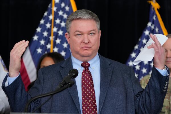 Terry Liercke, vice president and airport manager of Ronald Reagan Washington National Airport, speaks during a news conference at Ronald Reagan Washington National Airport, Friday, Jan. 31, 2025, in Arlington, Va. (AP Photo/Alex Brandon)