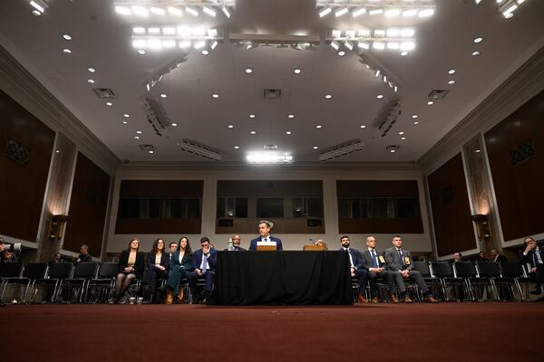 John Ratcliffe, President-elect Donald Trump's choice to be the Director of the Central Intelligence Agency, appears before the Senate Intelligence Committee for his confirmation hearing, at the Capitol in Washington, Wednesday, Jan. 15, 2025. (AP Photo/John McDonnell)