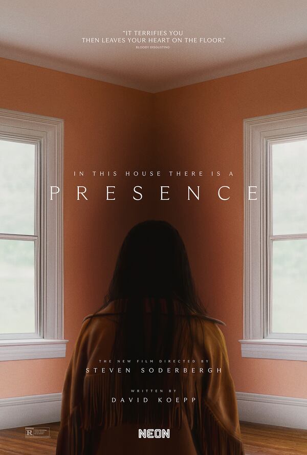 This image released by Neon shows promotional art for the film "Presence." (Neon via AP)