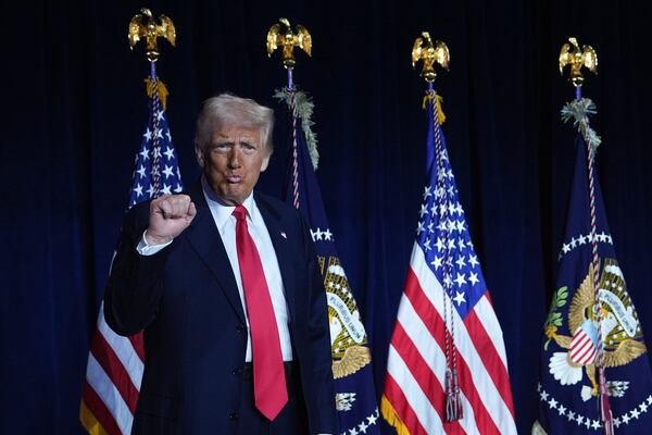 President Donald Trump attends the National Prayer Breakfast at Washington Hilton, Thursday, Feb. 6, 2025, in Washington. (AP Photo/Evan Vucci)