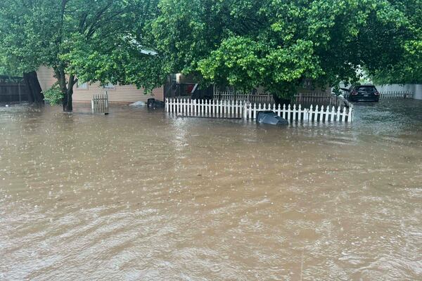 This photo provided by the Lexington Fire Department shows flooding in Lexington, Okla., Wednesday, April 30, 2025. Several people were evacuated from their homes due to flooding. (Trenton Mitchell/Lexington Fire Department via AP)