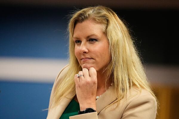 FILE - Attorney Ashleigh Merchant looks on in court, Feb. 27, 2024, in Atlanta. (AP Photo/Brynn Anderson, Pool, File)