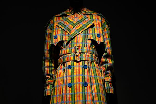 A design by Jacques Agbobly is displayed at the Metropolitan Museum of Art's Costume Institute exhibition, "Superfine: Tailoring Black Style," on Saturday, May 3, 2025, in New York. (Photo by Charles Sykes/Invision/AP)