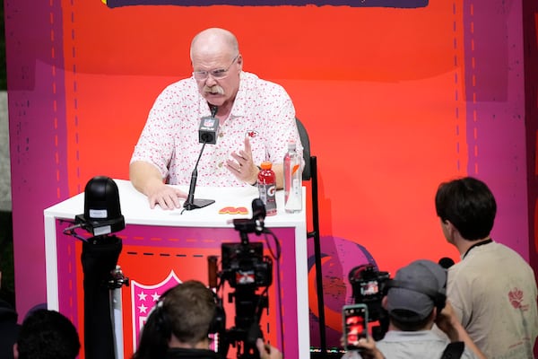 Kansas City Chiefs coach Andy Reid participates during Super Bowl 59 Opening Night, Monday, Feb. 3, 2025, in New Orleans, ahead of the NFL football game between the Philadelphia Eagles and the Kansas City Chiefs Sunday. (AP Photo/Godofredo A. Vásquez)