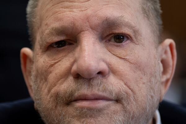 Harvey Weinstein appears in state court in Manhattan, Thursday, May 1, 2025 in New York. (AP Photo/Adam Gray, Pool)