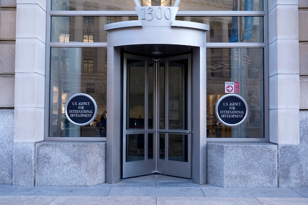 The U.S. Agency for International Development, or USAID, is pictured Saturday, Feb. 1, 2025, in Washington. (AP Photo/Carolyn Kaster)