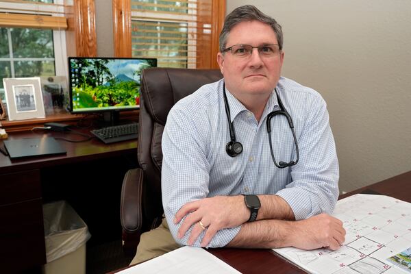 Dr. Lee Gross sits for a portrait in his office at Epiphany Health Direct Primary Care Tuesday, Jan. 21, 2025, in Port Charlotte, Fla. (AP Photo/Chris O'Meara)