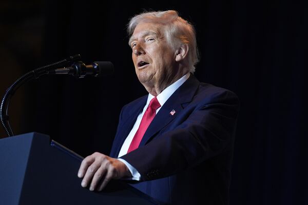 President Donald Trump speaks during the National Prayer Breakfast at Washington Hilton, Thursday, Feb. 6, 2025, in Washington. (AP Photo/Evan Vucci)