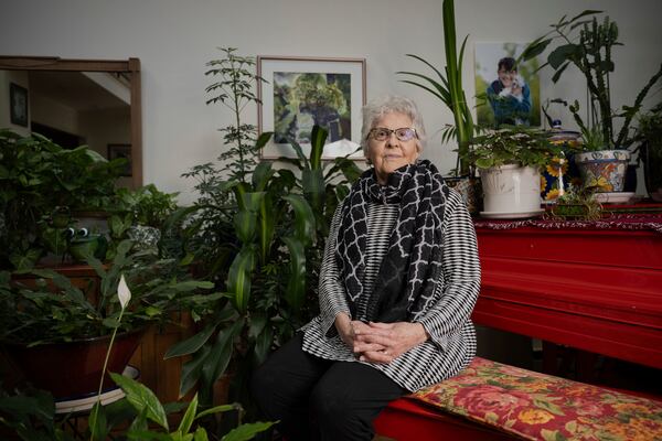 Margot Fass poses for a portrait Saturday, March 22, 2025, in Rochester, N.Y. (AP Photo/Maryel Pryce)