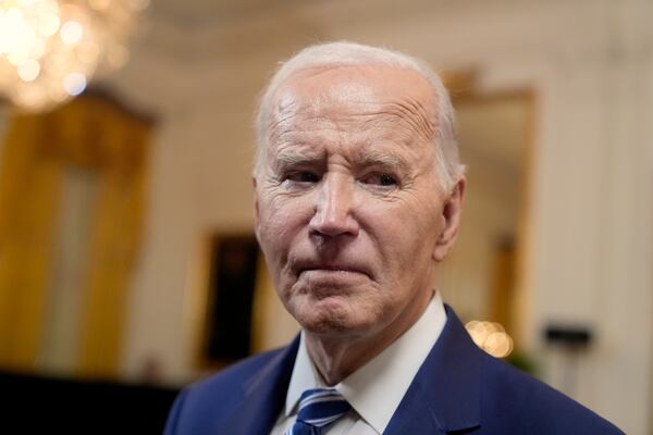 President Joe Biden speaks with reporters after signing the Social Security Fairness Act in the East Room of the White House, Sunday, Jan. 5, 2025, in Washington. (AP Photo/Manuel Balce Ceneta)