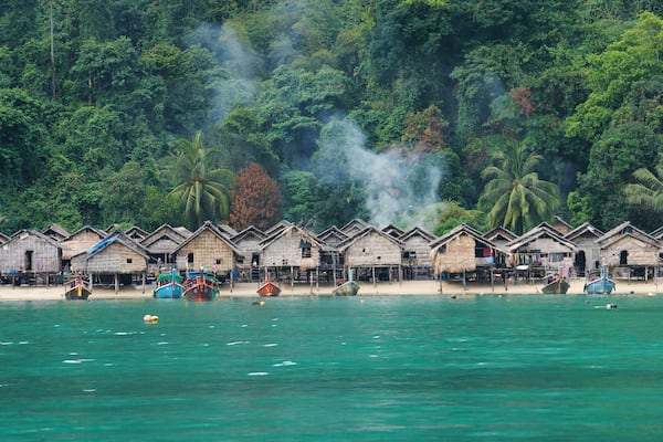 A general view in Moken village of Surin Islands, Phang Nga province, Thailand, Thursday, Dec. 12, 2024. (AP Photo/Sakchai Lalit)