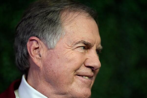 Former NFL head coach Bill Belichick walks the red carpet at the NFL Honors award show ahead of the Super Bowl 59 football game, Thursday, Feb. 6, 2025, in New Orleans. (AP Photo/Brynn Anderson)