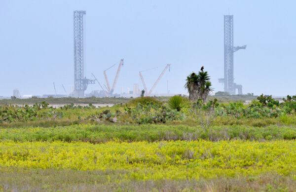A view of SpaceX Starbase on Saturday, May 3, 2025, near Boca Chica beach, Texas, before an incorporation election that would turn Starbase into an official Texas city. (Miguel Roberts/The Brownsville Herald via AP)