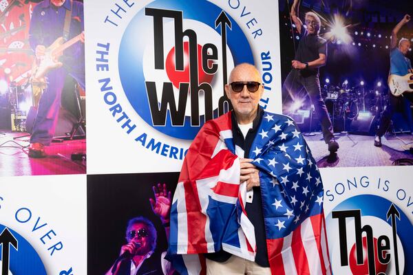 Pete Townshend poses for photographers during the announcement of ' The Who: The Song Is Over, The North American Farewell Tour' on Thursday, May 9, 2025, in London. (Photo by Scott A Garfitt/Invision/AP)