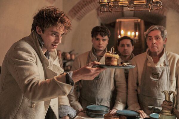 This image released by Apple TV+ shows Benjamin Voisin in a scene from "Carême". (Apple TV+ via AP)