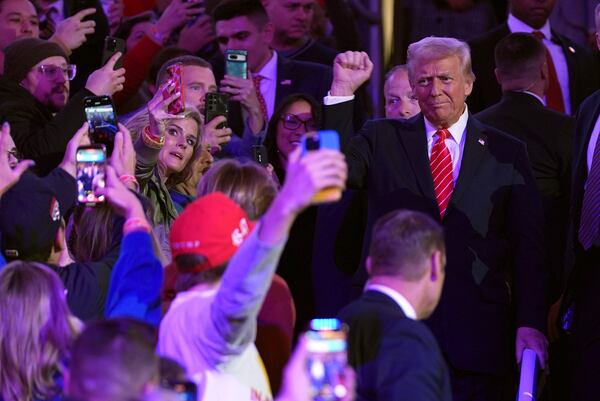 President-elect Donald Trump arrives at a rally ahead of the 60th Presidential Inauguration, Sunday, Jan. 19, 2025, in Washington. (AP Photo/Evan Vucci)