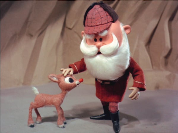 This image released by NBCUniversal shows a scene from the 1964 stop motion classic “Rudolph the Red-Nosed Reindeer.” (NBCUniversal via AP)