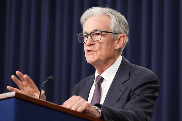 Federal Reserve Chairman Jerome Powell speaks during a news conference following the Federal Open Market Committee meeting, Wednesday, May 7, 2025, at the Federal Reserve in Washington. (AP Photo/Jacquelyn Martin)