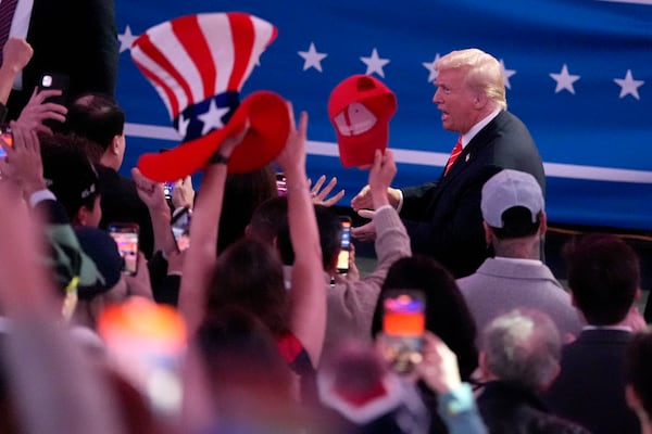 President-elect Donald Trump departs a rally ahead of the 60th Presidential Inauguration, Sunday, Jan. 19, 2025, in Washington. (AP Photo/Alex Brandon)