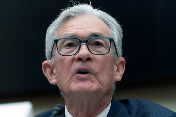 Federal Reserve Board Chairman Jerome Powell testifies before the House Financial Services Committee during a hearing on the Semi-Annual Monetary Policy Report, on Capitol Hill in Washington, Wednesday, Feb. 12, 2025. (AP Photo/Jose Luis Magana)