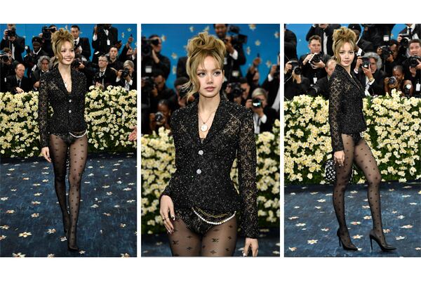 This combination photo shows Lisa at The Metropolitan Museum of Art's Costume Institute benefit gala on May 5, 2025, in New York. (Photo by Evan Agostini/Invision/AP)