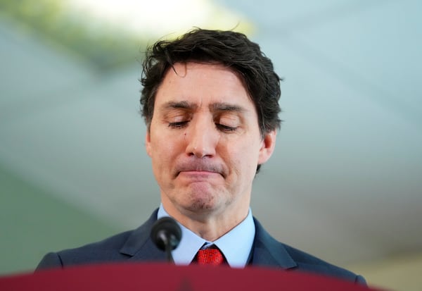 Canada Prime Minister Justin Trudeau answers reporters questions during an event in Ottawa on Thursday, March 6, 2025. (Sean Kilpatrick/The Canadian Press via AP)