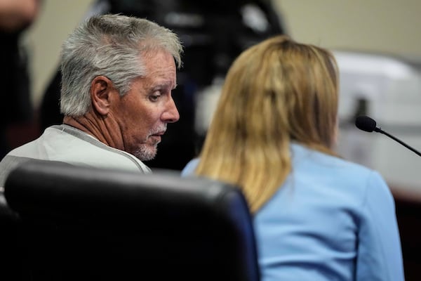 FILE - Colin Gray, 54, the father of Apalachee High School shooter Colt Gray, sits in the Barrow County courthouse for his first court appearance, Sept. 6, 2024, in Winder, Ga. (AP Photo/Brynn Anderson, File)