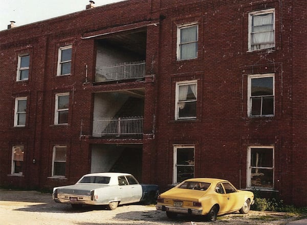 This image provided by the Mansfield Police Department shows the apartment building where Debra Lee Miller, a local waitress who was beaten to death on April 29, 1981 in Mansfield, Ohio,(Mansfield Police Department via AP)