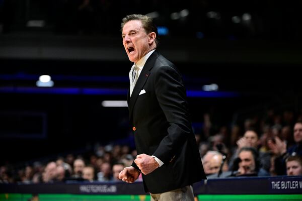 St. John's head coach Rick Pitino yells at his team during the first half of an NCAA college basketball game, Wednesday, Feb. 26, 2025, in Indianapolis, Ind. (AP Photo/Marc Lebryk)