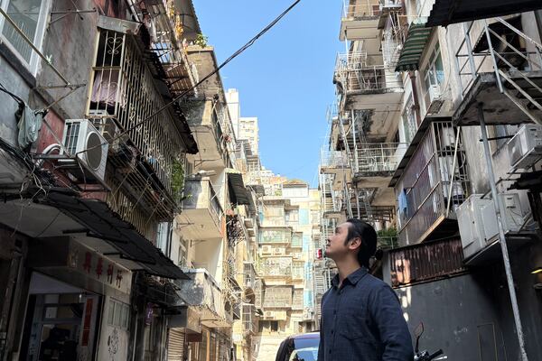 Daniel Chao visits one of his childhood homes in Macao on Dec. 13, 2024. (AP Photo/Kanis Leung)