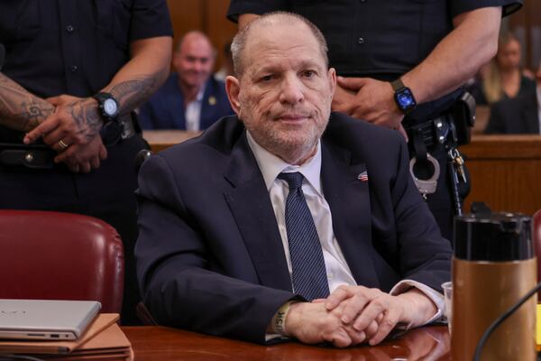 Harvey Weinstein appears in state court in Manhattan for his retrial on Wednesday, April 30, 2025 in New York. (Sarah Yenesel/Pool Photo via AP)