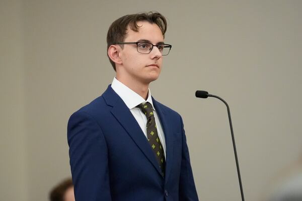 Kevin Carroll appears at district court after HE/SHE and four other Massachusetts college students made their first appearance on conspiracy and kidnapping charges in Worcester, Mass, Thursday, Jan. 16, 2025. (AP Photo/Robert F. Bukaty)