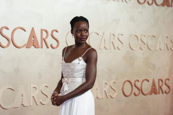 Lupita Nyong'o arrives at the Oscars on Sunday, March 2, 2025, at the Dolby Theatre in Los Angeles. (AP Photo/Jae C. Hong)