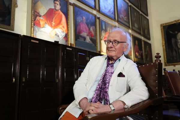 German director and organist Leo Krämer gives an interview at the Metropolitan Cathedral in Mexico City, Friday, Feb. 28, 2025. (AP Photo/Ginnette Riquelme)