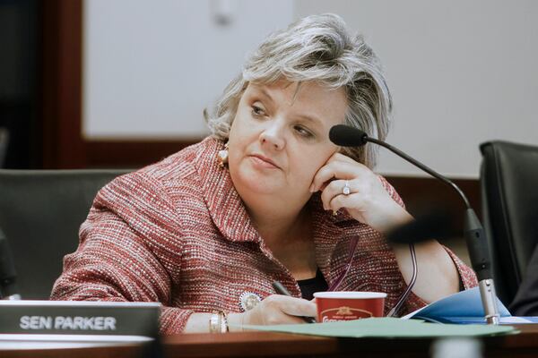 Sen. Nicole Akins Boyd, R-Oxford, listens during a Mississippi Joint Legislative Budget Committee meeting at the Woolfolk state office building Sept. 26, 2024, in Jackson, Miss. (AP Photo/Justin Hardiman)