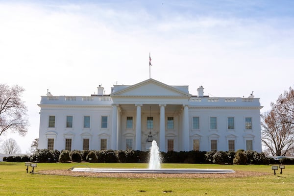 The White House is seen Monday, March 10, 2025, in Washington. (AP Photo/Alex Brandon)