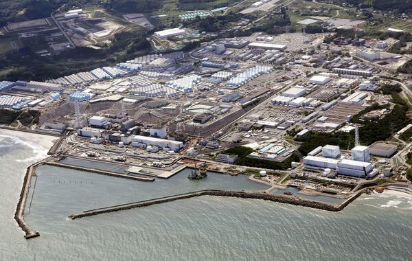 FILE - This aerial view shows the Fukushima Daiichi nuclear power plant in Fukushima, northern Japan, on Aug. 24, 2023. (Kyodo News via AP, File)