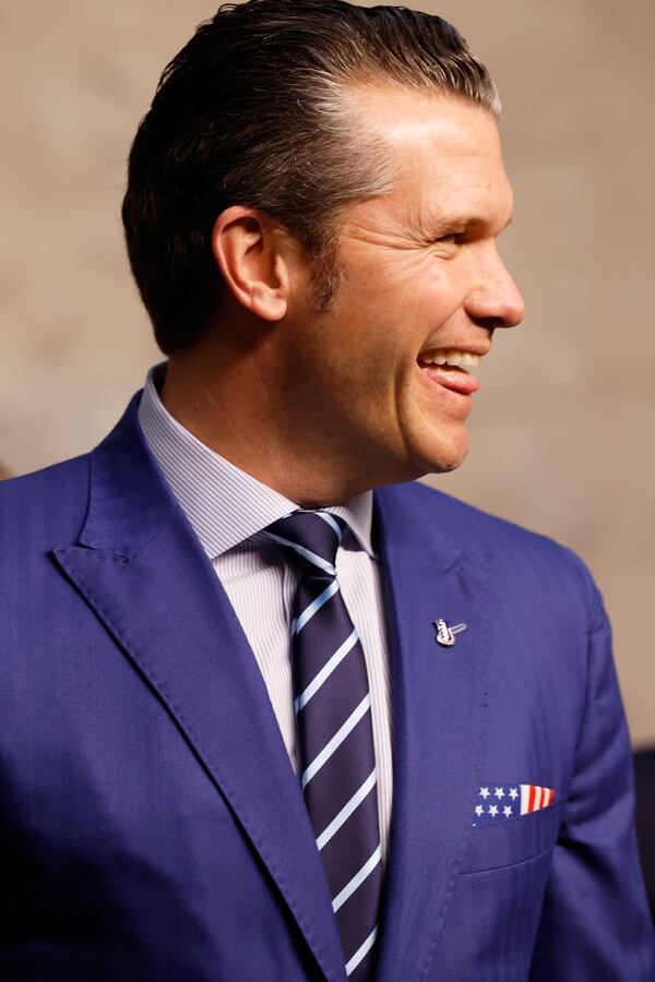 United States Secretary of Defense Pete Hegseth arrives for a group photo of NATO defense ministers at NATO headquarters in Brussels, Thursday, Feb. 13, 2025. (AP Photo/Geert Vanden Wijngaert)