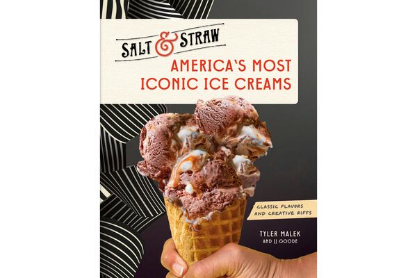 This book cover image released by Clarkson Potter shows "Salt & Straw: America's Most Iconic Ice Creams" by Tyler Malek and JJ Goode. (Clarkson Potter via AP)