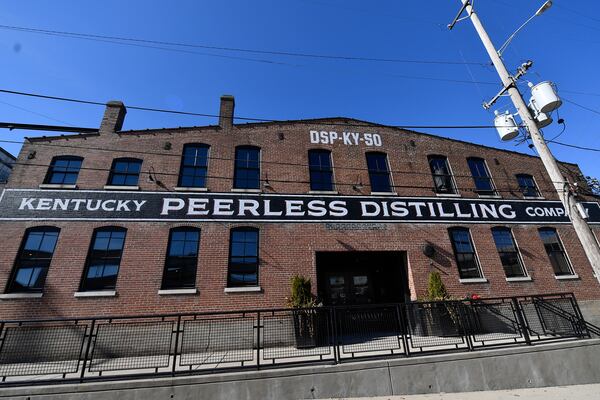 The Kentucky Peerless Distilling Company, a small craft distillery operating in Louisville, Ky., Monday, Feb. 3, 2025. (AP Photo/Timothy D. Easley)