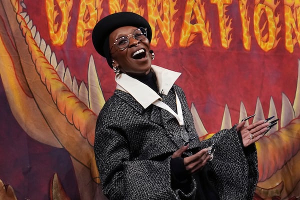 Harvard University's Hasty Pudding Theatricals Woman of the Year Cynthia Erivo sings during a roast, Wednesday, Feb. 5, 2025, in Cambridge, Mass. (AP Photo/Charles Krupa)