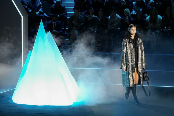 A model wears a creation as part of the Dior Fall/Winter 2025-2026 Womenswear collection presented Tuesday, March 4, 2025. in Paris. (Photo by Scott A Garfitt/Invision/AP)