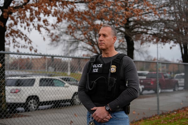 Kenneth Genalo, director of U.S. Immigration and Customs Enforcement's New York City field office, speaks during an interview with The Associated Press, Tuesday, Dec. 17, 2024, in the Bronx borough of New York. (AP Photo/Julia Demaree Nikhinson)