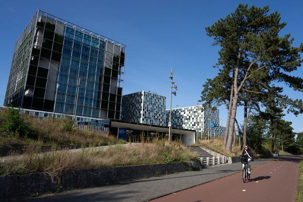 FILE - The International Criminal Court is seen in The Hague, Netherlands, Sept. 16, 2024. (AP Photo/Peter Dejong, File)