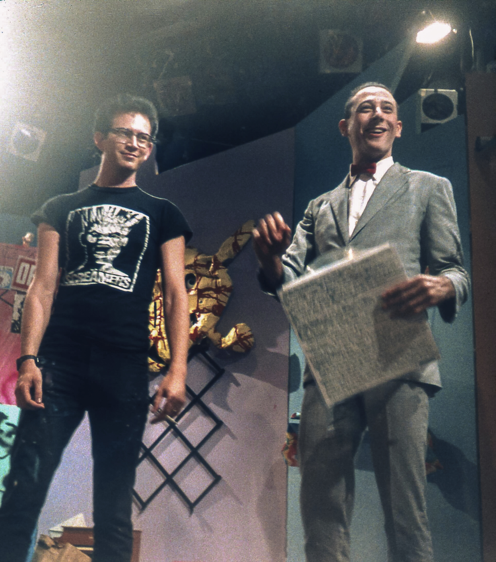 This image released by HBO Max shows Gary Panter, left, and Paul Reubens in a scene from the documentary "Pee-Wee As Himself." (HBO Max via AP)