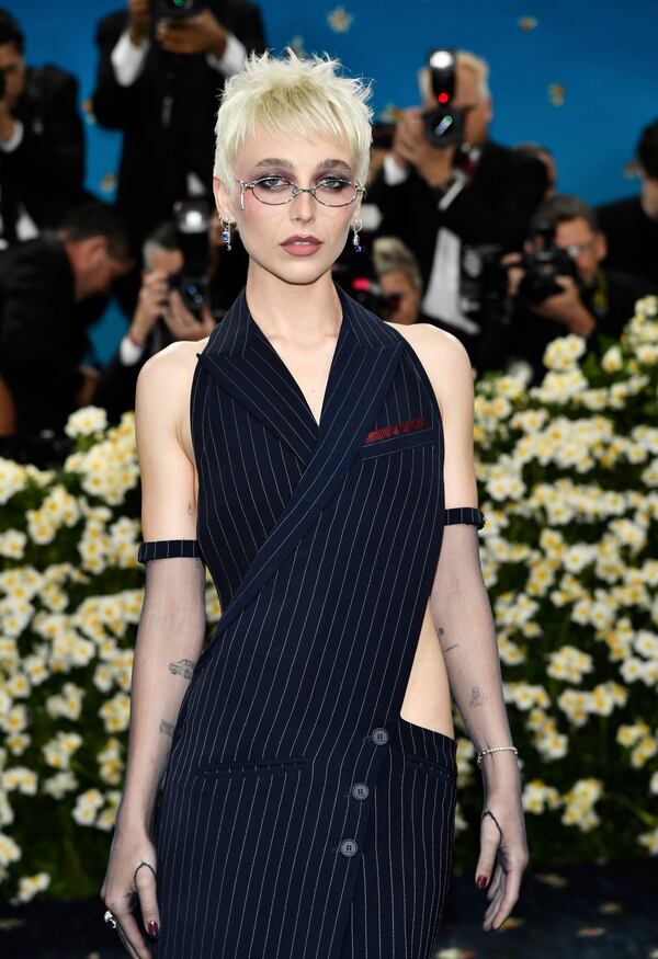 Emma Chamberlain attends The Metropolitan Museum of Art's Costume Institute benefit gala celebrating the opening of the "Superfine: Tailoring Black Style" exhibition on Monday, May 5, 2025, in New York. (Photo by Evan Agostini/Invision/AP)