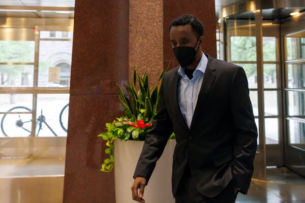 Salim Said, co-owner of Safari Restaurant in Minneapolis, arrives at the Minneapolis federal courthouse on Wednesday, March 19, 2025, in Minneapolis, Minn., as legal proceedings continue in the Feeding Our Future fraud case. (Kerem Yücel/Minnesota Public Radio via AP)